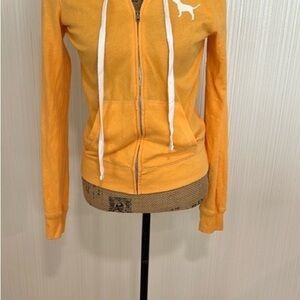 Victoria's Secret Mustard Hoodie with White Logo
